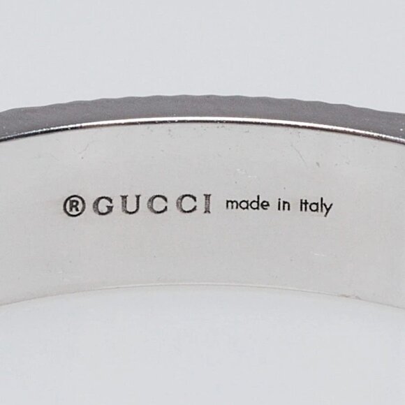 Gucci 18k White Gold Icon Heart Cut Out Ring Size 6.5 - Picture 7 of 8